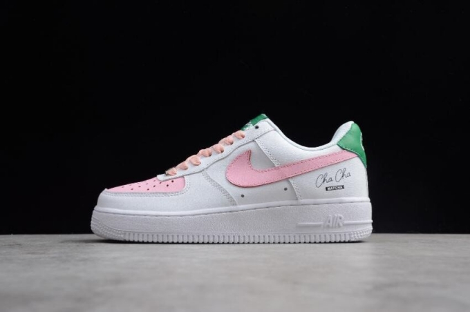 Women's | Nike Air Force 1 Low White Pink Green 314219-1305 Running Shoes