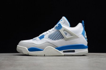 Women's | Air Jordan 4 Retro LS Military Blue White Legend Blue NTRL Grey Shoes Basketball Shoes