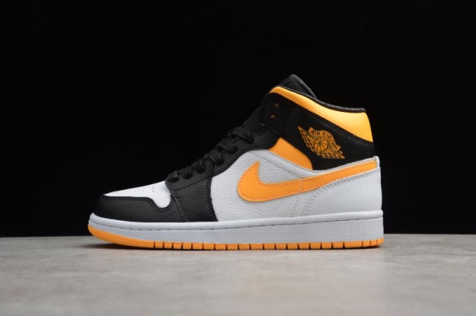 Women's | Air Jordan 1 Mid SE White Laser Orange Black Basketball Shoes