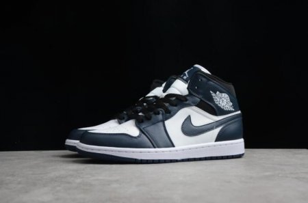 Men's | Air Jordan 1 Mid Armory Navy white Black Shoes Basketball Shoes