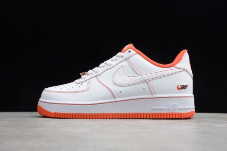 Women's | Nike Air Force 1 07 EMB White Team Orange CT2585-100 Running Shoes