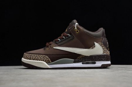 Men's | Air Jordan 3 Retro Tinker NRG Gold Beige Dark Brown Basketball Shoes