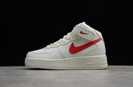 Men's | Nike Air Force 1 Mid 07 Sail University Red White 315123-126 Running Shoes
