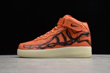 Women's | Nike Air Force 1 07 Skeleton QS Orange Black CU8067-801 Running Shoes