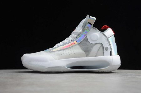 Women's | Air Jordan XXXIV PF White Metallic Silver BQ3381-101 Basketball Shoes