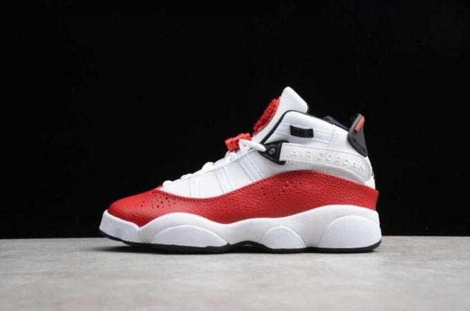 Women's | Air Jordan 6 Retro Rings White Black University Red Basketball Shoes
