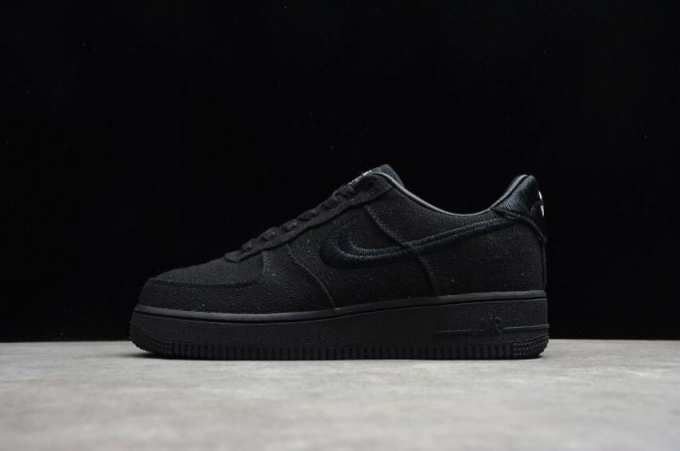 Men's | Nike Air Force 1 Low Stussy Triple Black CZ9084-001 Running Shoes