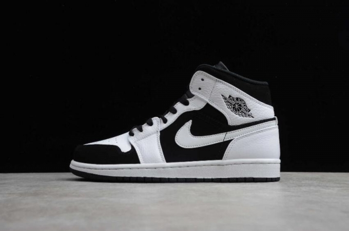 Men's | Air Jordan 1 Mid Black White Basketball Shoes