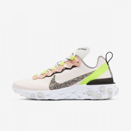 Nike Shoes React Element 55 Premium | Light Soft Pink / Black / Volt / Atmosphere Grey