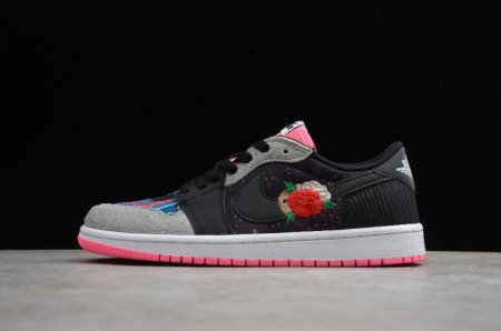 Women's | Air Jordan 1 Low OG Chinese New Year Black MultiColor Digital Pink Basketball Shoes