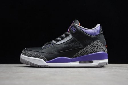 Men's | Air Jordan 3 Retro Court Purple Black Purple Basketball Shoes