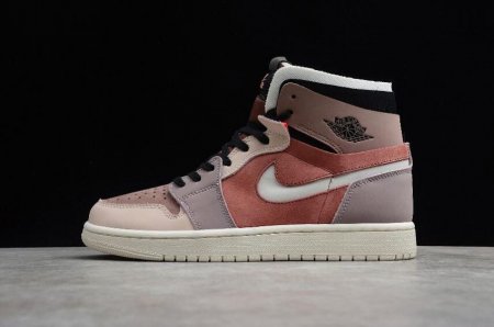 Women's | Air Jordan 1 Zoom Air Comfort Brown Pink Lavender Basketball Shoes