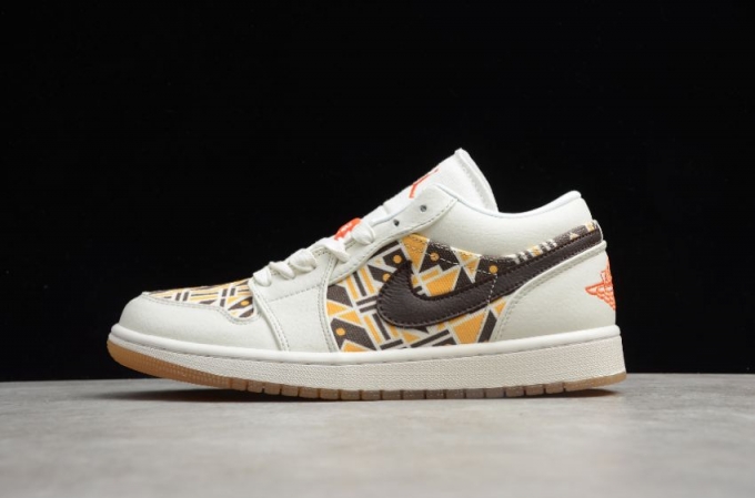 Women's | Air Jordan 1 Low Quai 54 Sail Team Orange-Baroque Brown Basketball Shoes