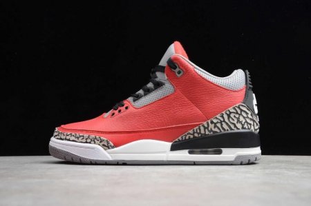Women's | Air Jordan 3 Retro SE Fire Red Cement Grey Basketball Shoes