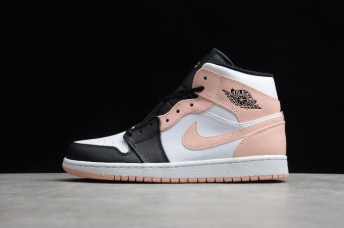 Women's | Air Jordan 1 Mid Crimson Tint White Arctic Orange Black Basketball Shoes