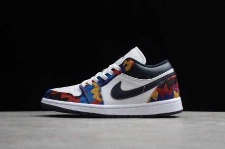 Women's | Air Jordan 1 Low White Black Rainbow Basketball Shoes