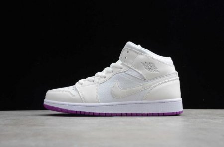 Women's | Air Jordan 1 Mid GG Grey Fog Deadly Pink Basketball Shoes