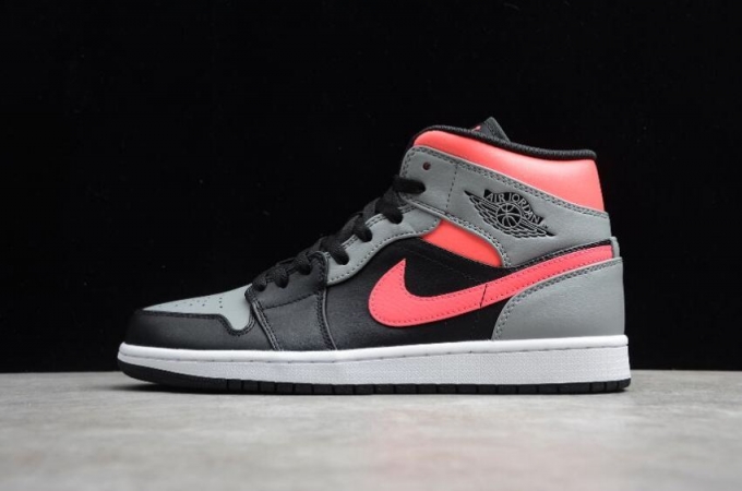 Women's | Air Jordan 1 Mid Black Hot Punch White Basketball Shoes