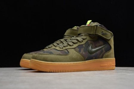 Men's | Nike Air Force 1 Jewel Mid AV2586-200 Medium Olive Shoes Running Shoes