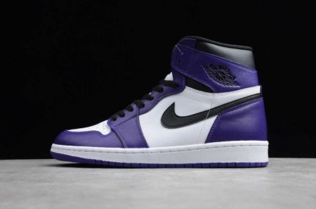 Men's | Air Jordan 1 Retro High OG Court Purple Black White Basketball Shoes