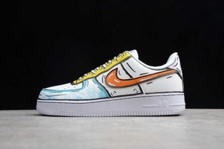 Women's | Nike Air Force 1 07 SE Yellow Orange AO9822-001 Running Shoes