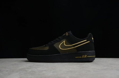 Women's | Nike Air Force 1 07 DM8077-001 Black Gold Running Shoes