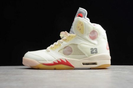 Women's | Air Jordan 5 Retro SP Beige Red Basketball Shoes