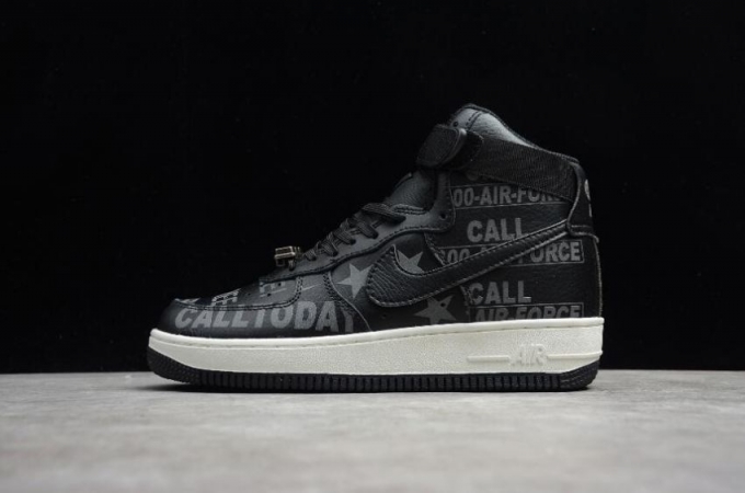 Men's | Nike Air Force 1 High 07 PRM Toll Free Black Sail Vast Grey CU1414-001 Shoes Running Shoes