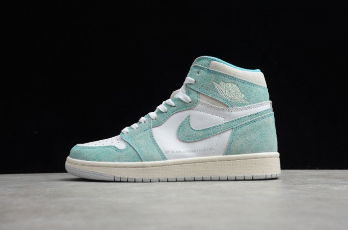 Women's | Air Jordan 1 Retro High OG Turbo Green White Basketball Shoes