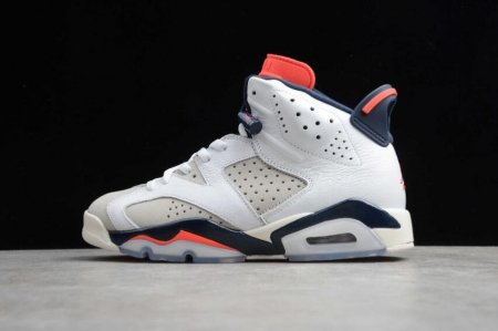 Men's | Air Jordan 6 Retro Grey White Dark Blue Basketball Shoes