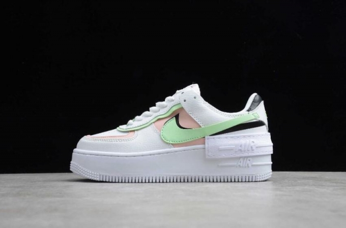 Women's | Nike Air Force 1 Shadow White Pink Green CI0919-130 Running Shoes