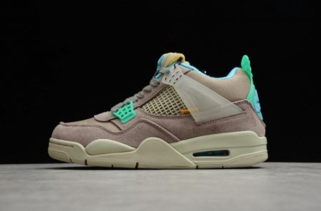 Men's | Air Jordan 4 Retro Union Taupe Haze Blue Fury Khaki Roma Green Basketball Shoes