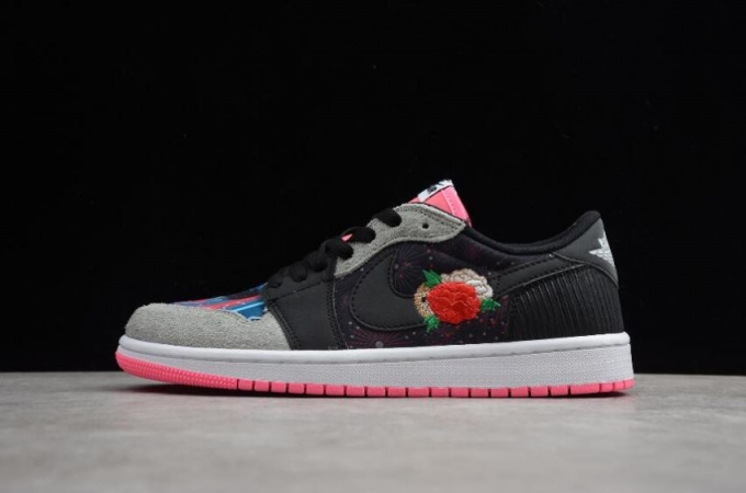 Men's | Air Jordan 1 Low OG Chinese New Year Black MultiColor Digital Pink Basketball Shoes