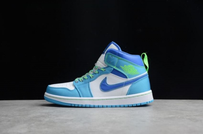 Men's | Air Jordan 1 Mid SE DK Powder Blue Racer Blue Shoes Basketball Shoes