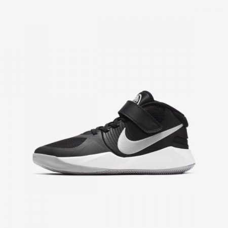 Nike Shoes Team Hustle D 9 FlyEase | Black / Wolf Grey / Metallic Silver