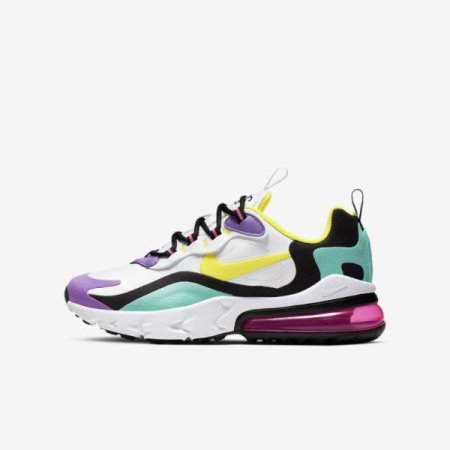 Nike Shoes Air Max 270 React | White / Black / Bright Violet / Dynamic Yellow