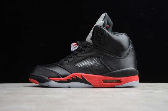 Women's | Air Jordan 5 Retro Black University Red Basketball Shoes