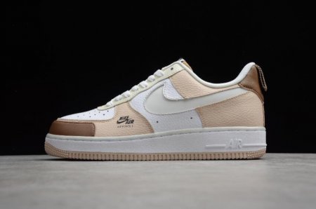 Men's | Nike Air Force 1 Utility White Cream Brown Khaki CV3039-101 Running Shoes