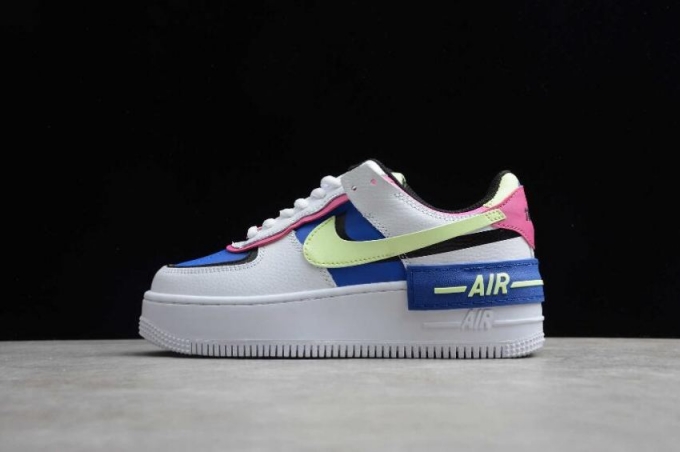 Women's | Nike Air Force 1 Shadow White Blue Green Pink CJ1641-100 Running Shoes