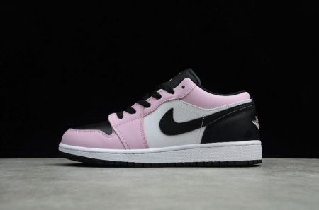 Women's | Air Jordan 1 Low GS Light Arctic Pink Black-White Basketball Shoes