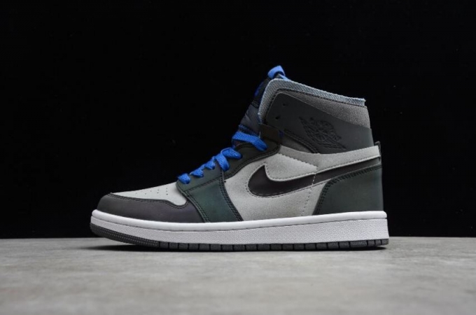 Women's | Air Jordan 1 Zoom Air CMFT E-Sport Iron Grey White LT Smoke Grey Basketball Shoes