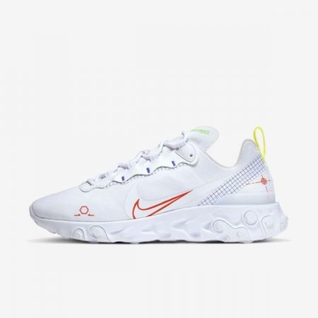 Nike Shoes React Element 55 | White / Racer Blue / Green Strike / Laser Crimson