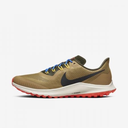 Nike Shoes Air Zoom Pegasus 36 Trail | Beechtree / Cargo Khaki / Bright Crimson / Off Noir