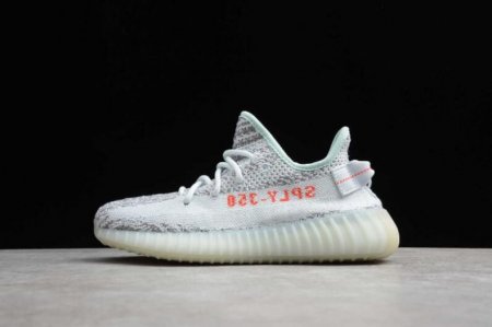 Men's | Adidas Yeezy Boost 350V2 Blue Tint Grey Three Hi-Res Red B37571