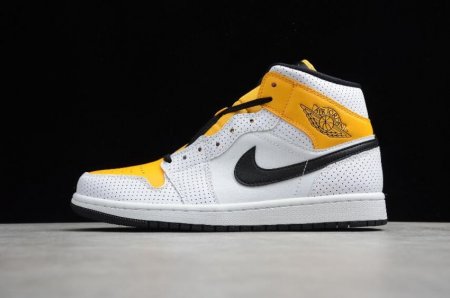 Women's | Air Jordan 1 Mid White Black Laser Orange Basketball Shoes