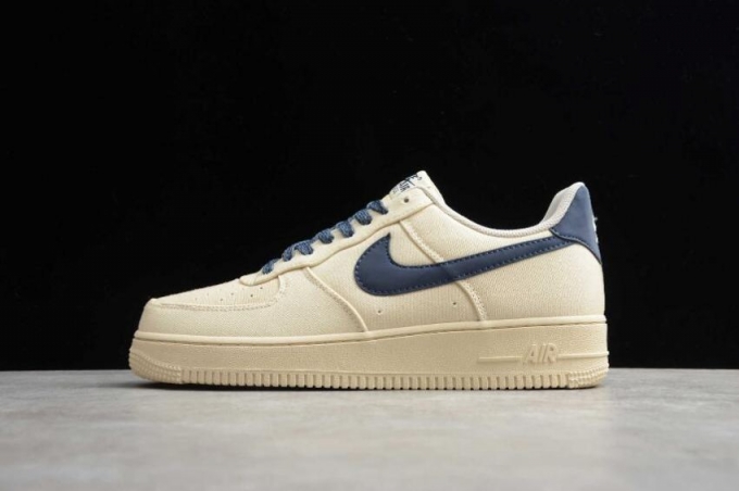 Women's | Nike Air Force 1 07 Beige Deep Blue Reflection 315122-109 Running Shoes