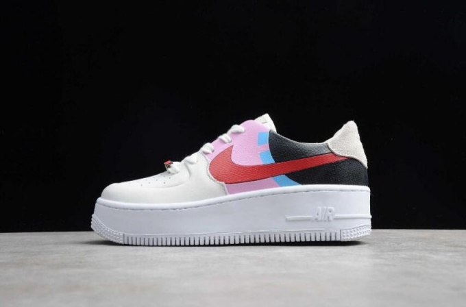 Women's | Nike Air Force 1 Sage Low LX Rice White Red Black BV1976-004 Running Shoes