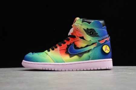 Women's | J Balvin x Air Jordan 1 Hight OG Multi Color Black Basketball Shoes