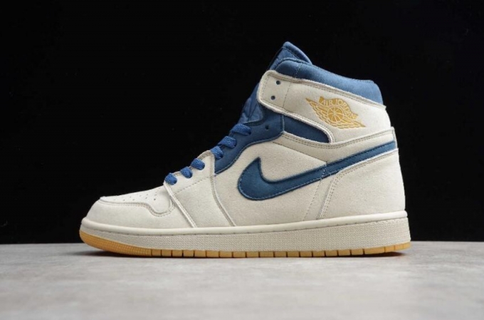 Women's | Air Jordan 1 Retro High OG Blue White Basketball Shoes