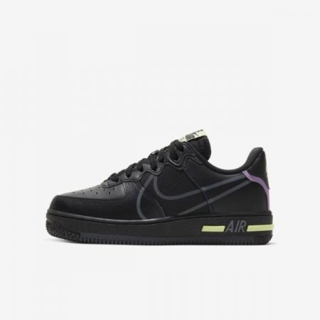 Nike Shoes Air Force 1 React | Black / Violet Star / Barely Volt / Anthracite